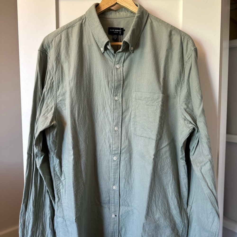 Mens CLUB MONACO Solid Flannel Shirt (NWT)